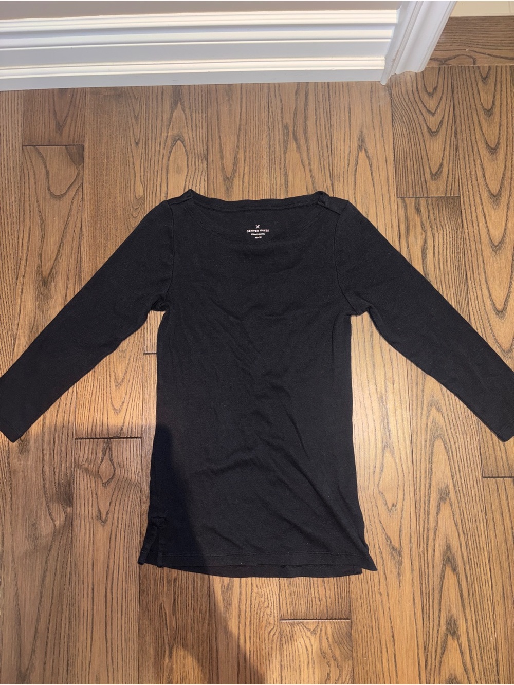 Denver Hayes Black Long Sleeve Scoop Neck Tee